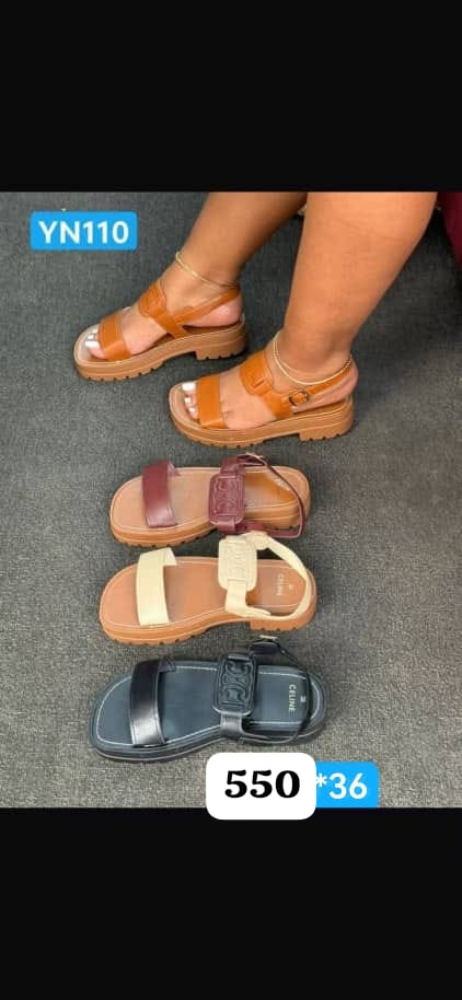 Ladies double sole open shoe