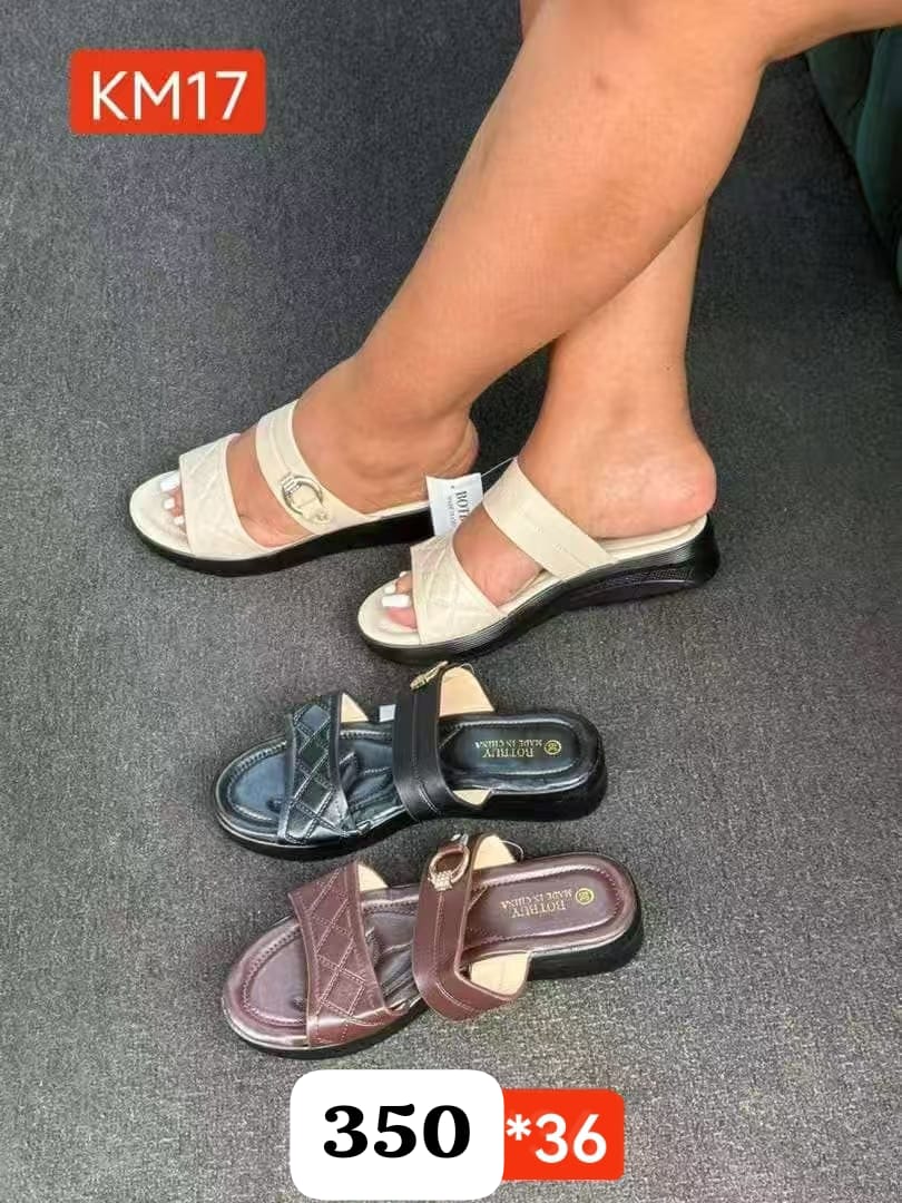 Ladies fashion low wedge sandal